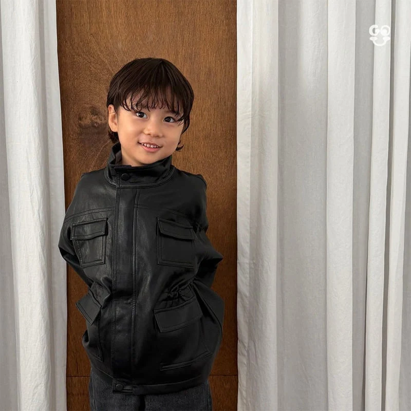 go;u - Korean Children Fashion - #prettylittlegirls - Cozy Leather Jacket - 3