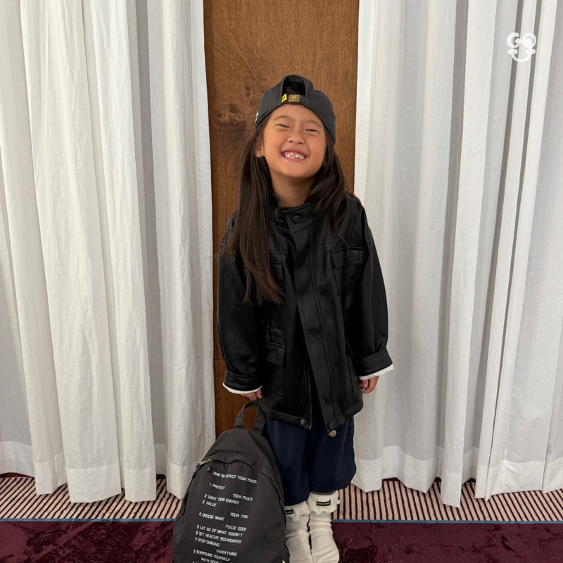 go;u - Korean Children Fashion - #todddlerfashion - Dundun Vegan Leather Jacket - 5