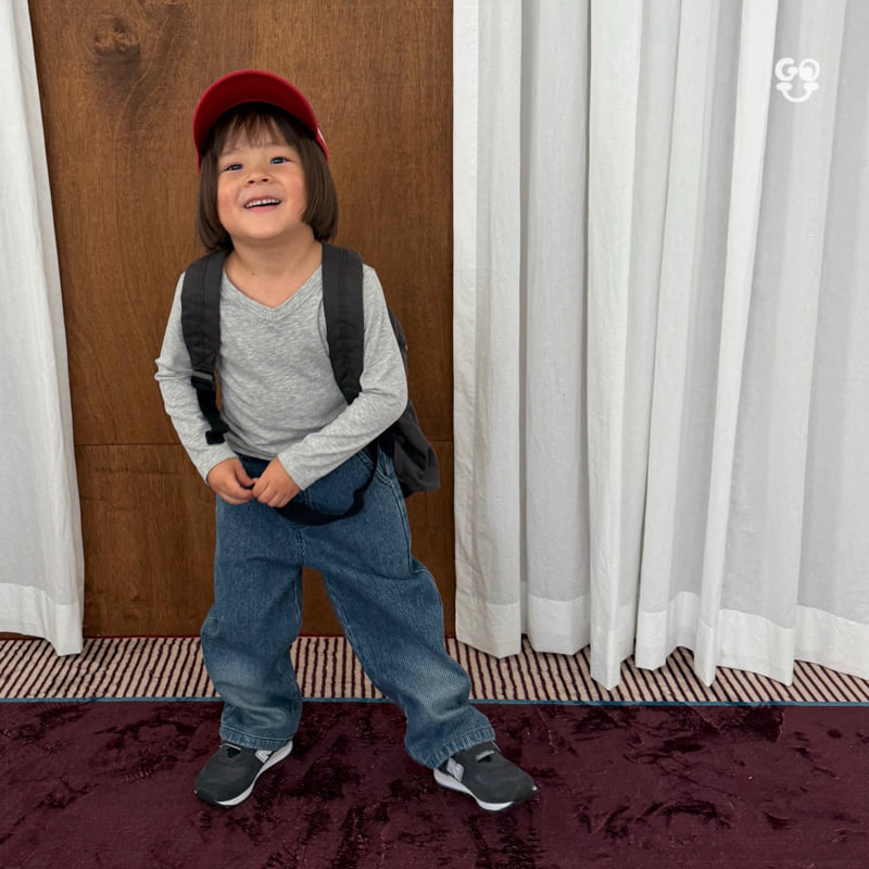 go;u - Korean Children Fashion - #todddlerfashion - Fine Grain Denim Pants - 9