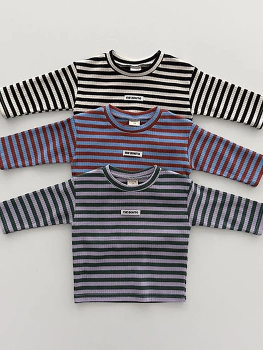 Bebe Two-Tone Striped Ribbed Tee Bebe Two-Tone Striped Ribbed Tee by Bonito for Baby - catalog view