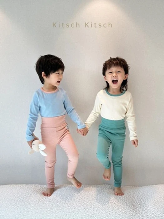 Daily Cuffed Ribbed Colorblock Loungewear Daily Cuffed Ribbed Colorblock Loungewear by Kitsch Kitsch for Baby - catalog view