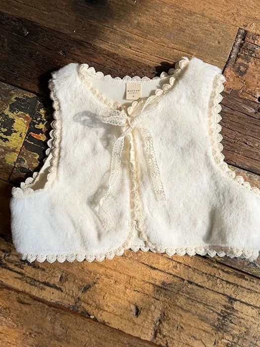 Lace Fur Vest by Marron for Baby - catalog view
