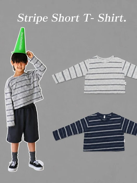 Striped Crop Tee by Jenny Basic for Child - catalog view