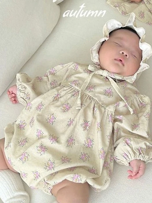 Bella Flower Romper Bonnet Set Bella Flower Romper Bonnet Set by BBABBA for Baby - catalog view