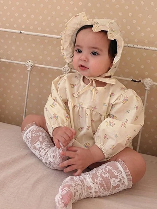 Dali Flower Romper (Frill Bonnet Set) Dali Flower Romper (Frill Bonnet Set) by BBABBA for Baby - catalog view
