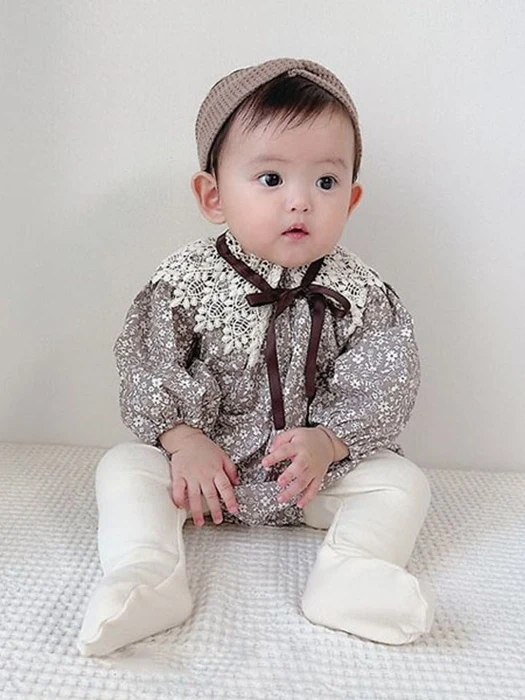 Brown Flower Romper Brown Flower Romper by BBABBA for Baby - catalog view