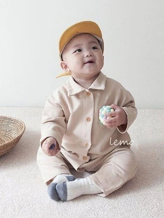 Plain Collar Shirt Romper Plain Collar Shirt Romper by Lemonade for Baby - catalog view