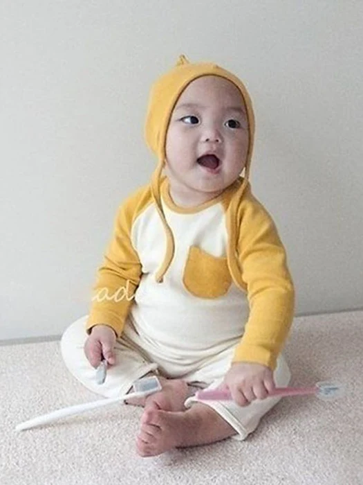 New Raglan Suit (Romper-Hat Set) New Raglan Suit (Romper-Hat Set) by Lemonade for Baby - catalog view