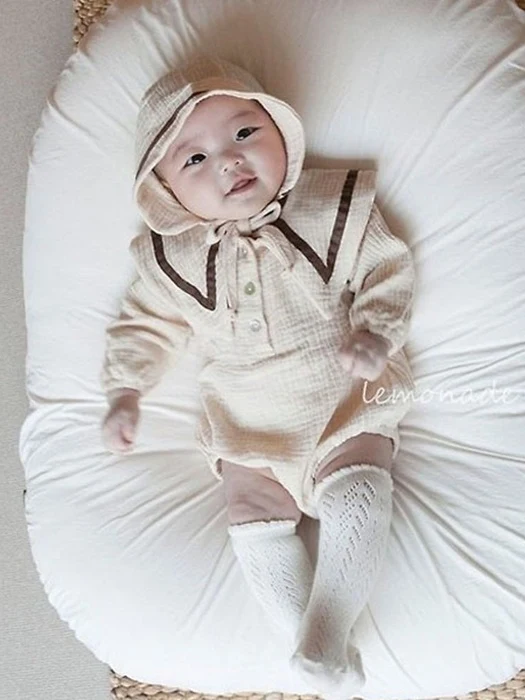 Mocha Suit (Romper-Bonnet Set) Mocha Suit (Romper-Bonnet Set) by Lemonade for Baby - catalog view