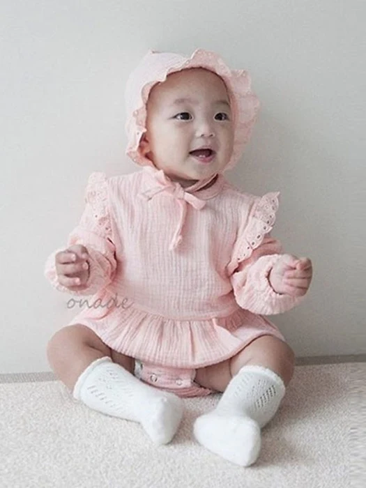 Milk Suit (Romper-Bonnet Set) Milk Suit (Romper-Bonnet Set) by Lemonade for Baby - catalog view