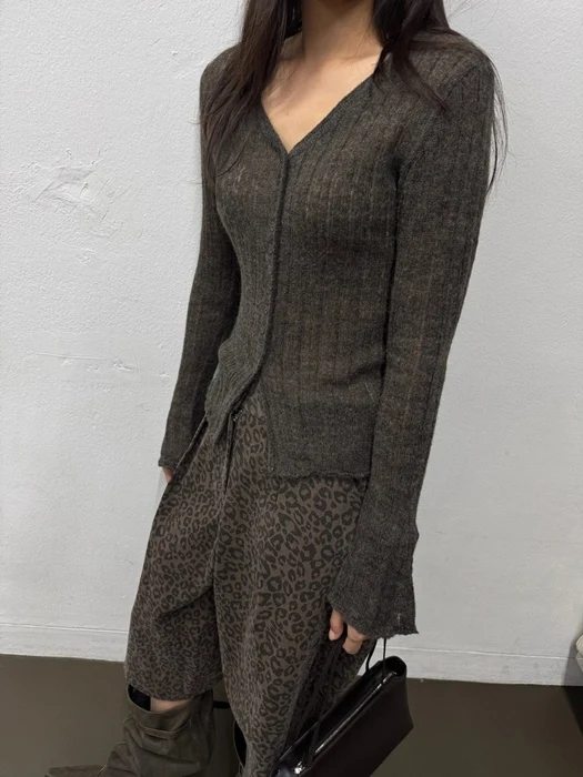 Rib Slim Cardigan Rib Slim Cardigan by Neroli36 for Women - catalog view