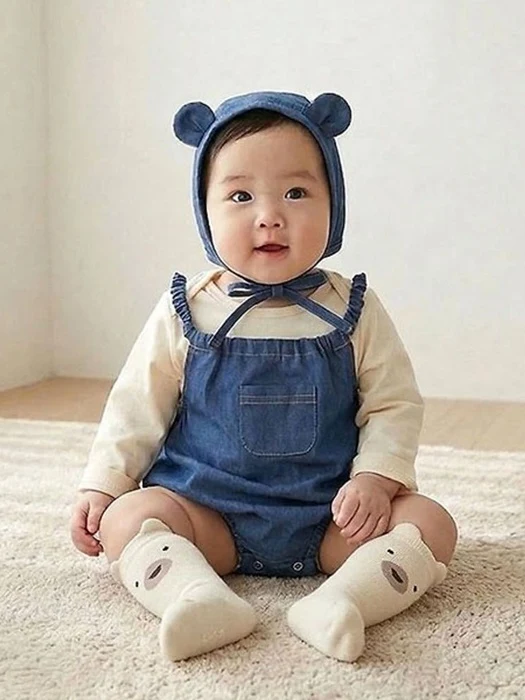 Zek Overalls (Romper-Bonnet Set) Zek Overalls (Romper-Bonnet Set) by Lemonade for Baby - catalog view