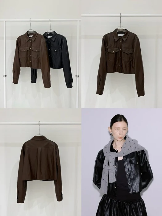 Leather Crop Shirt Leather Crop Shirt by Neroli36 for Women - catalog view