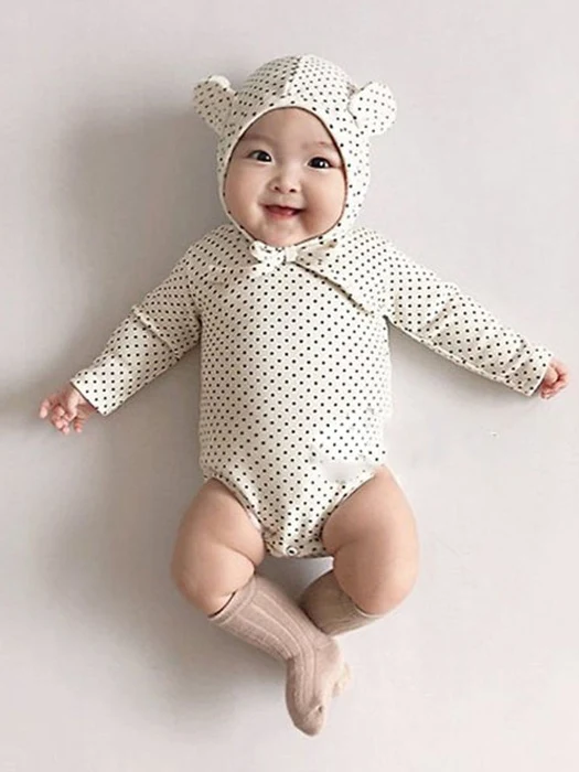Dot Bear 2-Piece Set (Bonnet – Romper) Dot Bear 2-Piece Set (Bonnet - Romper) by BBABBA for Baby - catalog view