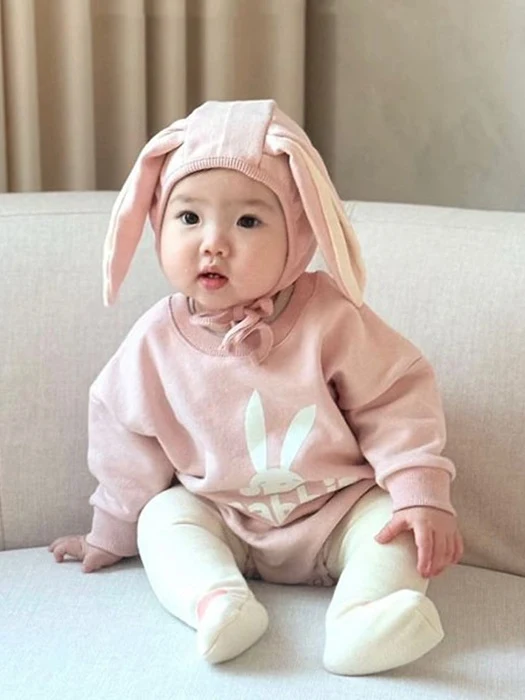 Rabbit Bonnet Set (Romper - Rabbit Bonnet) by BBABBA for Baby - catalog view