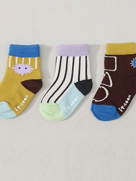 Printed Socks Set A (Set of 3) by Heart Baby for Child - catalog view