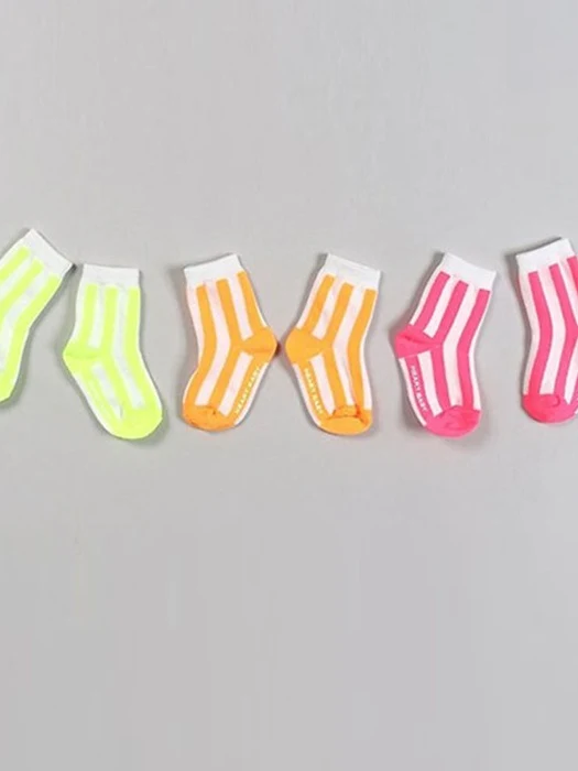Fluorescent Striped Socks (Set of 3) Fluorescent Striped Socks (Set of 3) by Heart Baby for Baby - catalog view