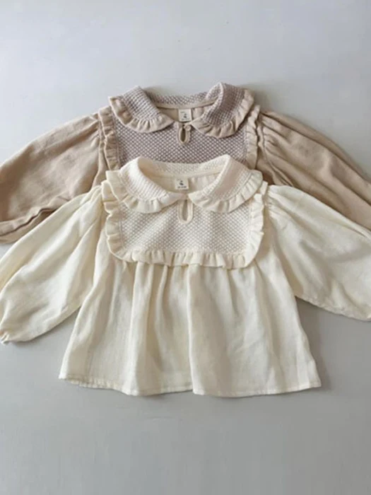 Rosé Color Block Collar Blouse Rosé Color Block Collar Blouse by JM Snail for Child - catalog view