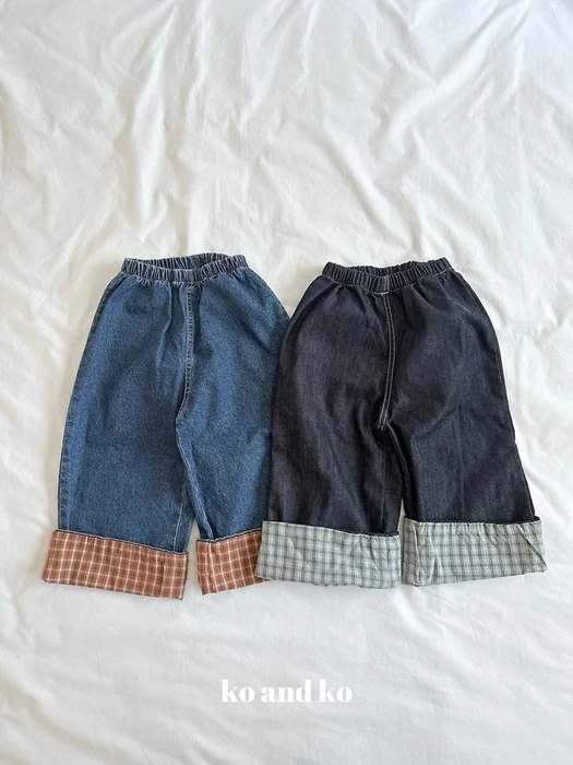 Check Duri Denim Pants Check Duri Denim Pants by Ko And Ko for Child - catalog view