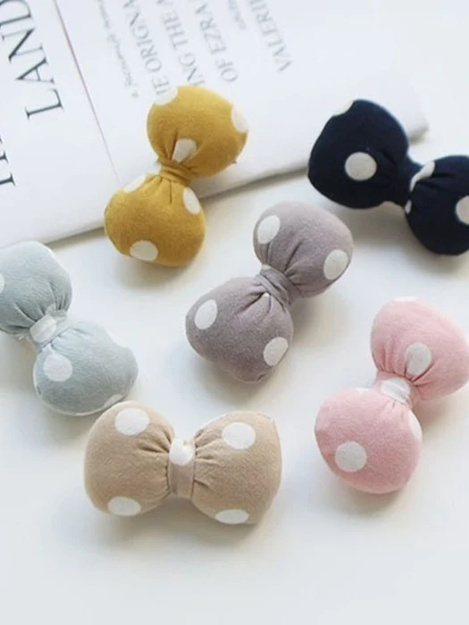 Special Offer) Chunky Dot Ribbon Hair Clip Set Special Offer) Chunky Dot Ribbon Hair Clip Set by Choco Maru for Child - catalog view