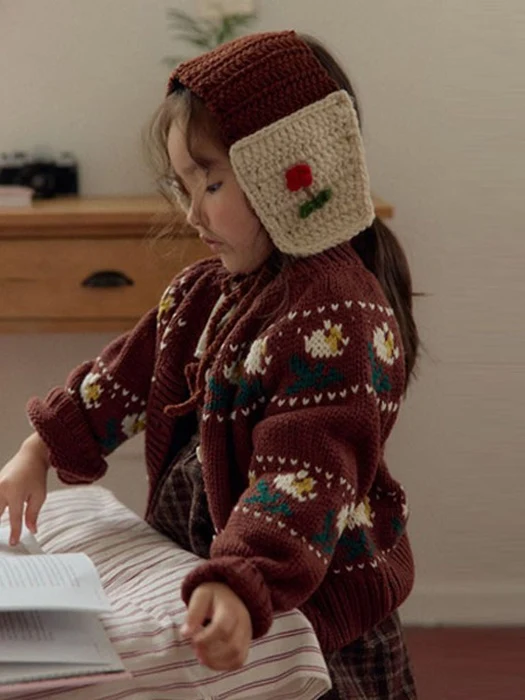 Veloty Flower Knit Cardigan (2WAY) Veloty Flower Knit Cardigan (2WAY) by Oren for Child - catalog view