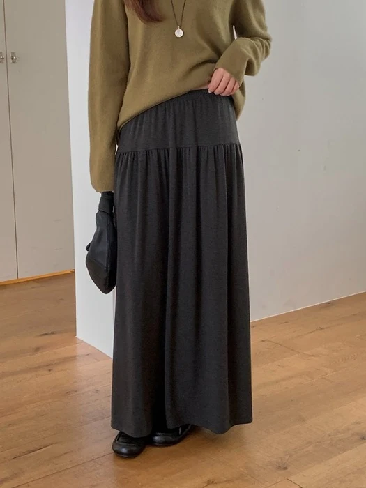 Shirring Long Skirt Shirring Long Skirt by Pomelo for Women - catalog view