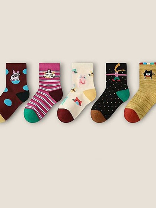 Long Long Nyang 5-Pack Socks Set Long Long Nyang 5-Pack Socks Set by Dudie for Child - catalog view