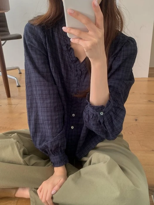 Rumy Check Blouse Rumy Check Blouse by Pomelo for Women - catalog view