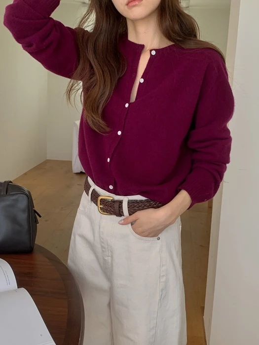 Wholegarment Round Wool Cardigan Wholegarment Round Wool Cardigan by Pomelo for Women - catalog view