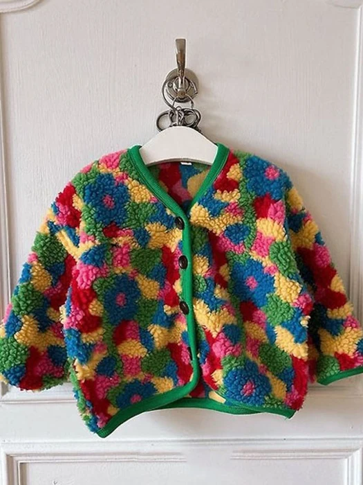 Multicolor Boucle Cardigan Multicolor Boucle Cardigan by Dajoa for Child - catalog view