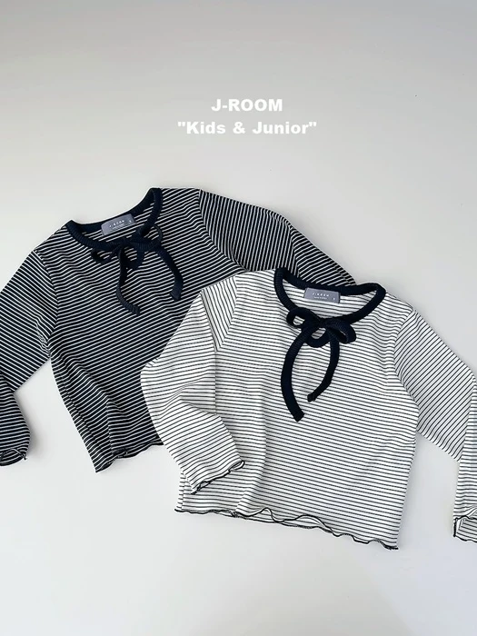 Ribbon Strap Striped Tee Ribbon Strap Striped Tee by J-Room for Child - catalog view