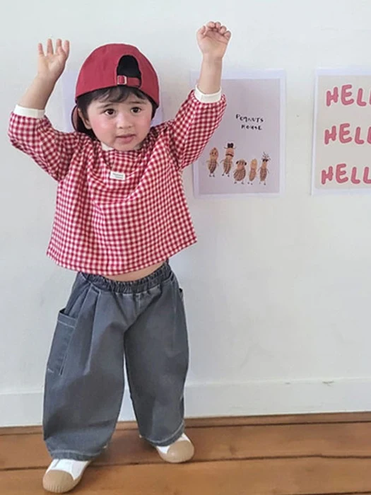 Pleated Denim Pants Pleated Denim Pants by Peanuts for Child - catalog view