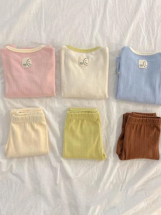 Peach Warm Color-Block Loungewear by Dae Sung Sa for Child - catalog view