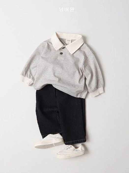 Black Denim Straight Pants Black Denim Straight Pants by Numberone for Child - catalog view
