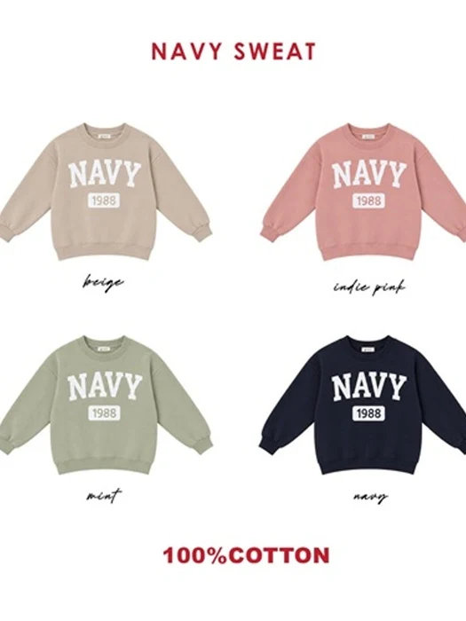 Navy Sweatshirt Navy Sweatshirt by 100 Cotton for Child - catalog view