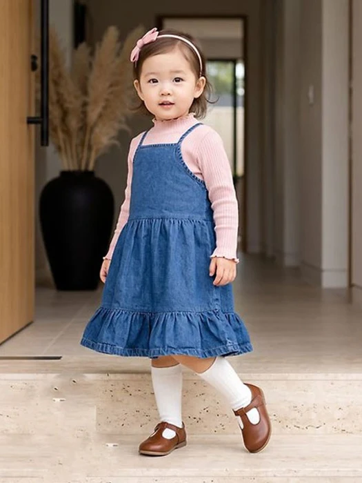 Denim Strap Dress Denim Strap Dress by Zizibe for Baby - catalog view