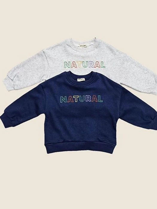 Natural Embroidery Sweatshirt Natural Embroidery Sweatshirt by Applemint for Child - catalog view
