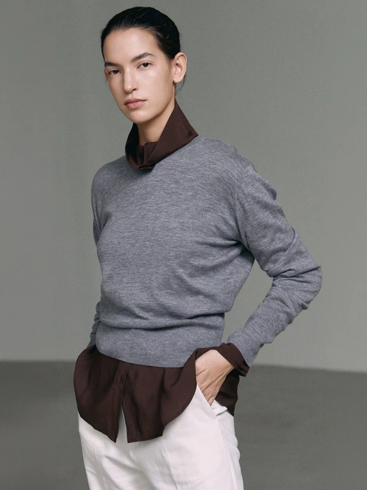 Cashmere Touch Thin Round Knit Top Cashmere Touch Thin Round Knit Top by Understanding for Women - catalog view