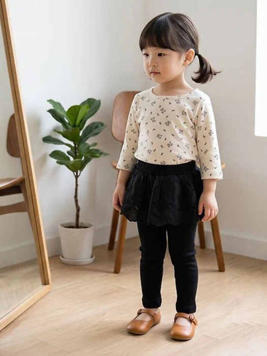 Lace Ribbed Leggings Lace Ribbed Leggings by Zizibe for Baby - catalog view