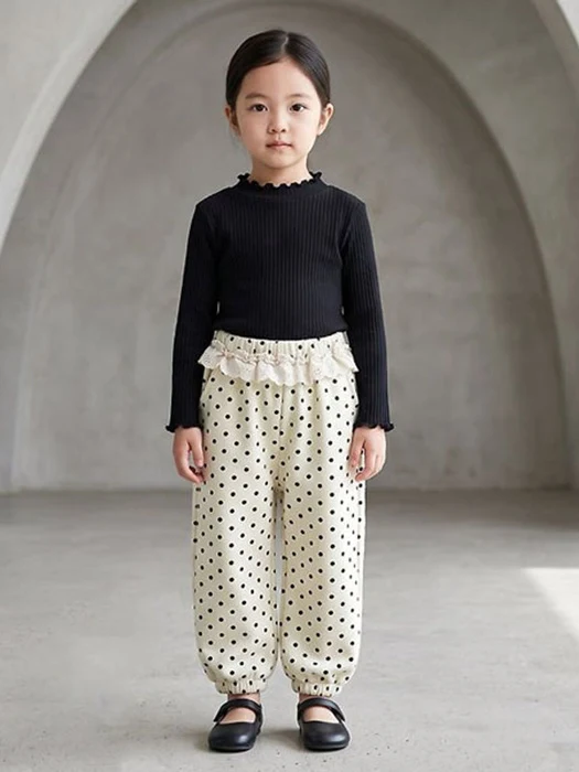 Dot Frill Jogger Pants Dot Frill Jogger Pants by Zizibe for Baby - catalog view