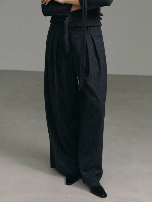 Curved Wide Stripe Pants Curved Wide Stripe Pants by Understanding for Women - catalog view