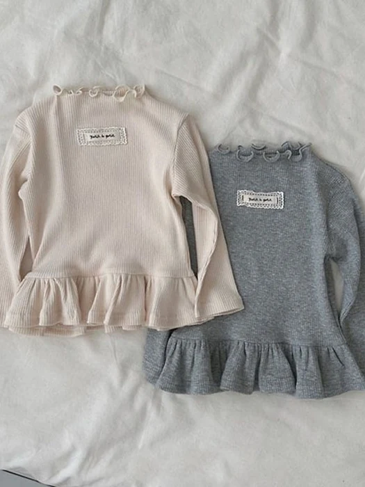 Mild Rib Frill Tee Mild Rib Frill Tee by Petit & Petit for Child - catalog view