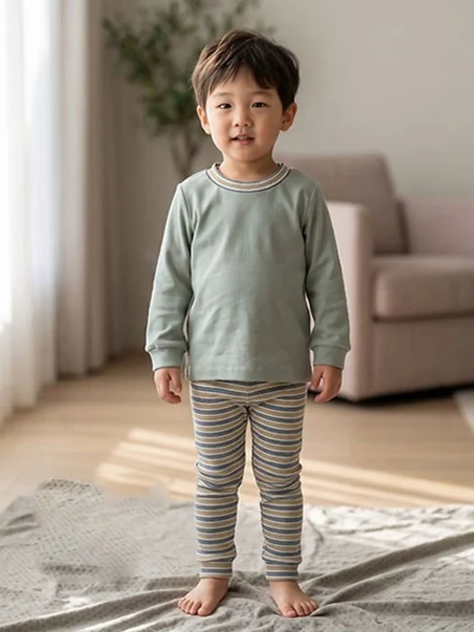 Color-Block Striped Loungewear Set by Zizibe for Baby - catalog view