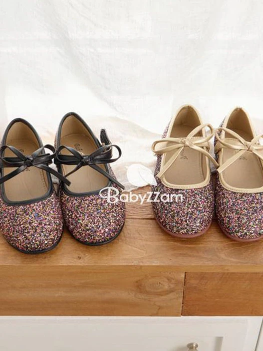 Color Block Ribbon Glitter Flats by Babyzzam for Child - catalog view