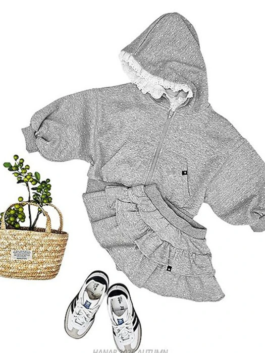 Mini Dot Hooded Zip-Up Set Mini Dot Hooded Zip-Up Set by Hanab for Child - catalog view