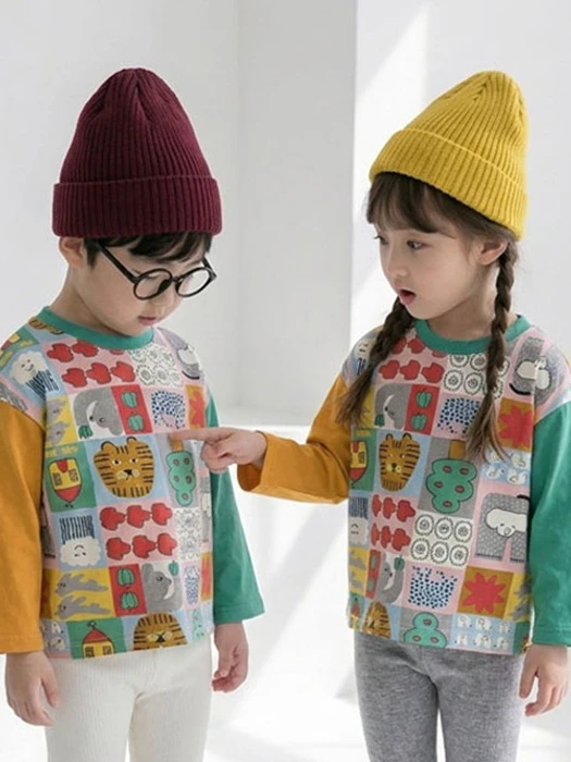 Printed Sleeve Colorblock Tee Printed Sleeve Colorblock Tee by Orange Mom for Child - catalog view