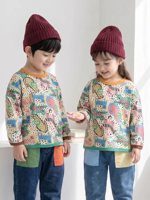 Printed Single Animal Tee Printed Single Animal Tee by Orange Mom for Child - catalog view