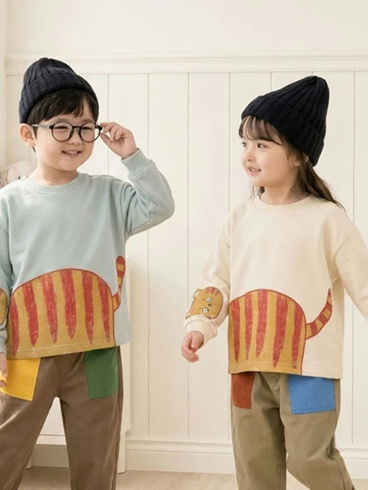 Sleeve Face Tiger Tee by Orange Mom for Child - catalog view