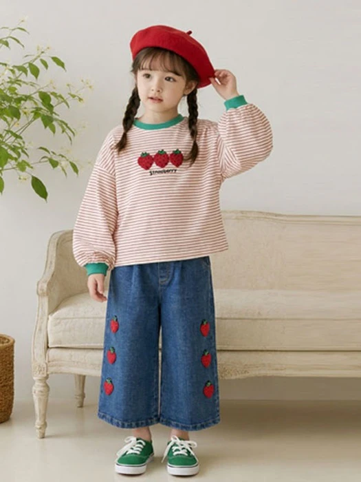 Boucle Strawberry Stretch Wide Pants Boucle Strawberry Stretch Wide Pants by Orange Mom for Child - catalog view