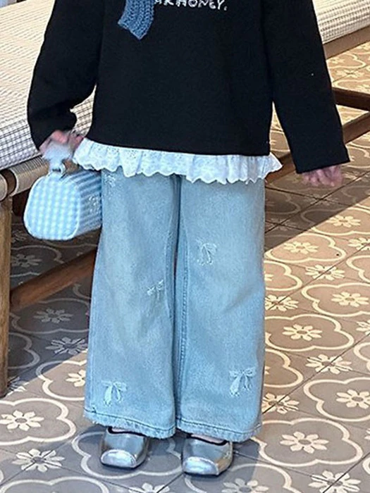 Silver Ribbon Embroidery Denim Pants Silver Ribbon Embroidery Denim Pants by Ante J for Child - catalog view